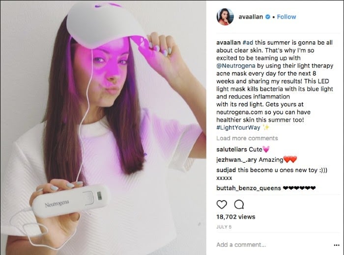 Skincare marketing avaallan instagram screenshot