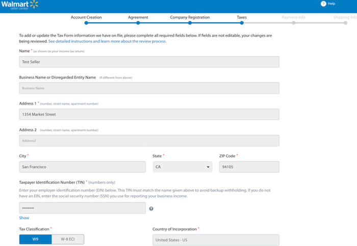 Walmart Marketplace W 9