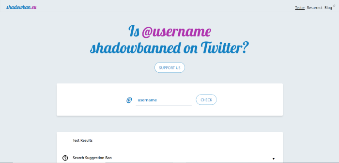 how to check if you are shadowbanned on Twitter