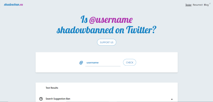 como verificar se você foi shadowbanned no Twitter