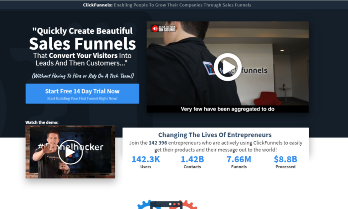  click funnels consumer success stories landing page example.