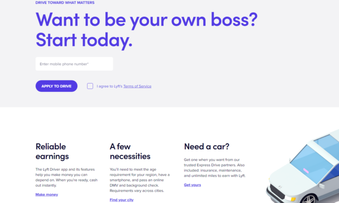 lyft landing page examples 
