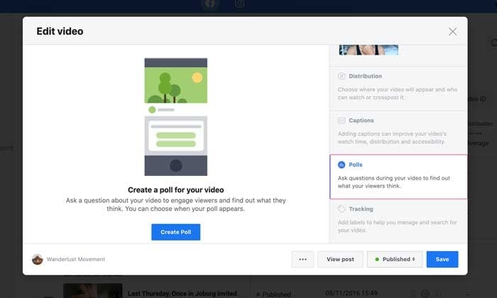 Facebook Polls Select The Poll Option To Add One To Your Video