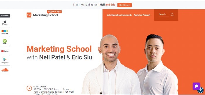 How to Start a Podcast Marketing school podcast with Neil Patel Eric Siu