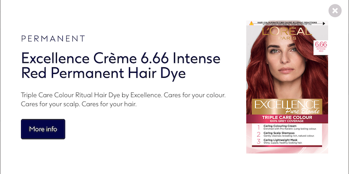 Interactive tools increase sales hair color quiz result