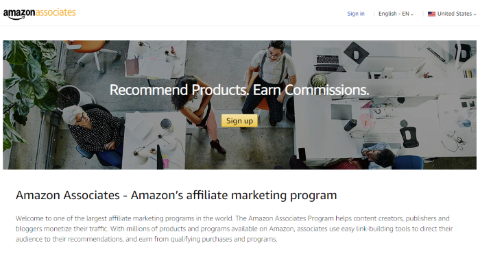 Top Affiliate Networks Amazon associates