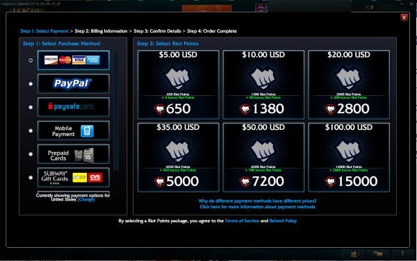 Games As A Service Screenshot Of League Of Legends In Game Purchase Screen