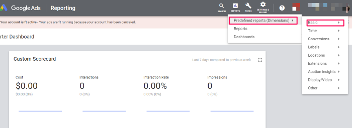 google ads reports ppc ad data