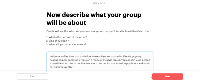  How to select your group name on Meetups