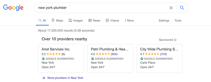 خدمات محلی لیست تبلیغات مدیریت سرب Google Ads