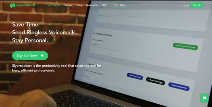 Slybroadcast is a ringless voicemail software service.