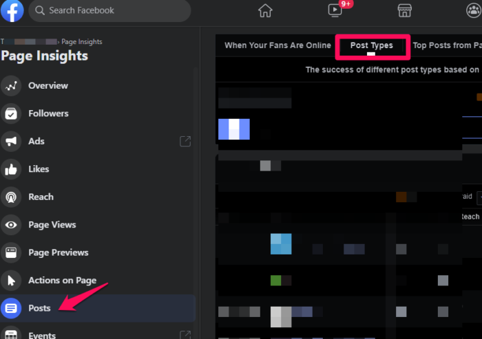 facebook organic reach post types