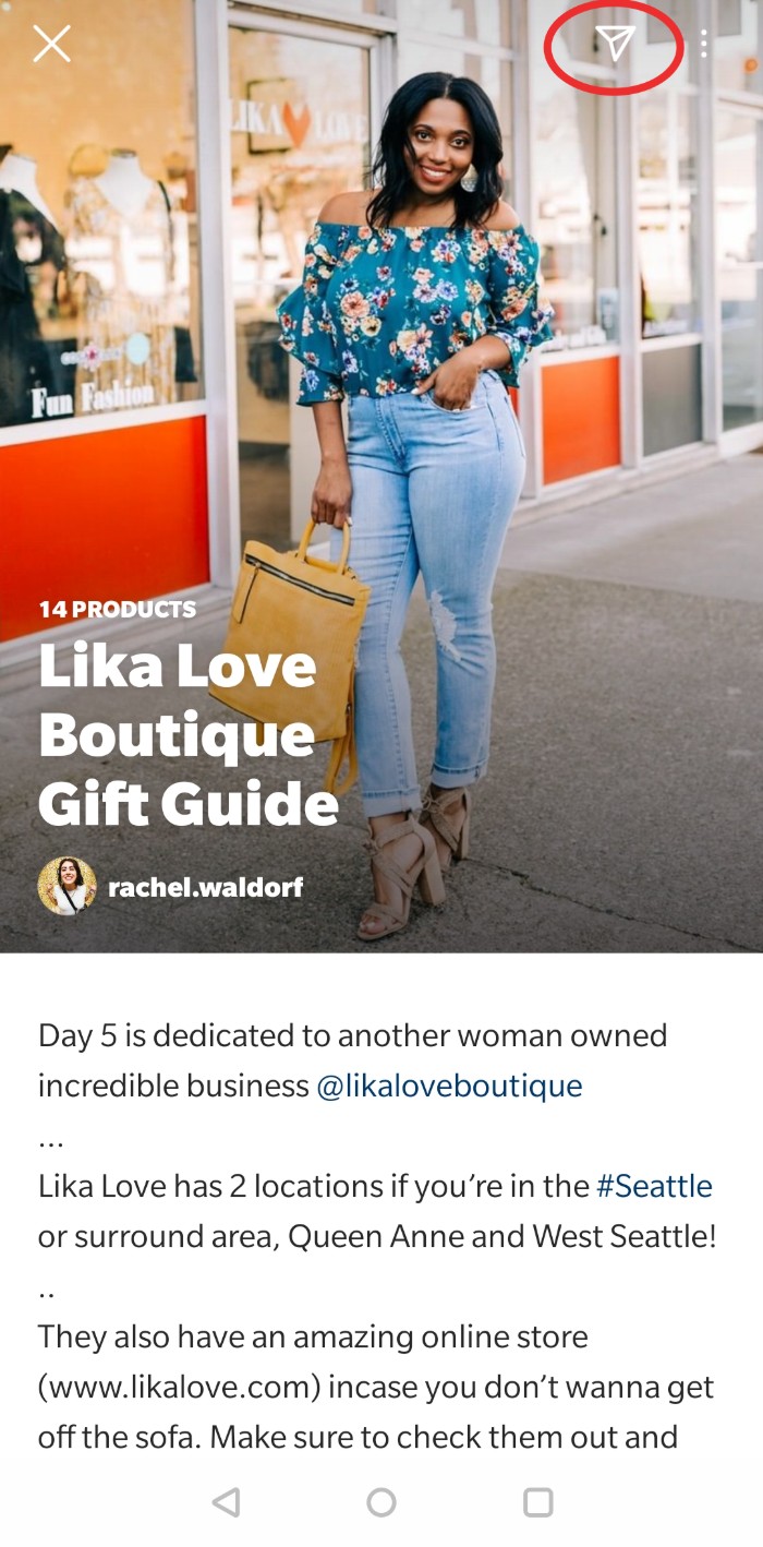  instagram guides going shopping example
