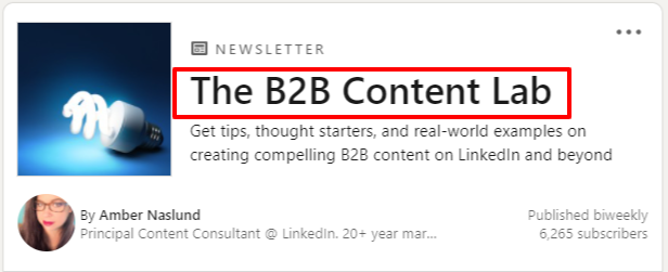  linkedin newsletter name description