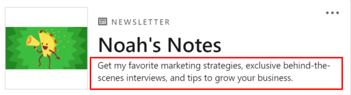  linkedin newsletter noah notes example