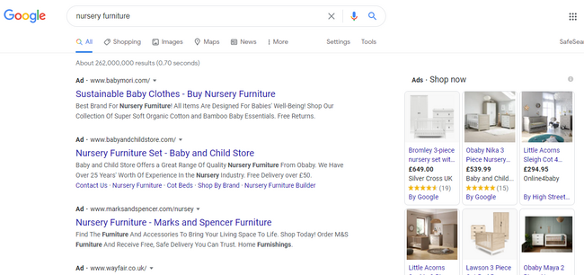 Searching For Nursery Furniture Under Google Advertising Ideas Strategy