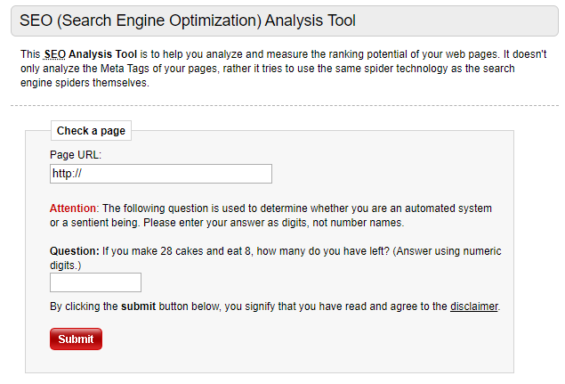 Analysis Tool Free Seo Tool