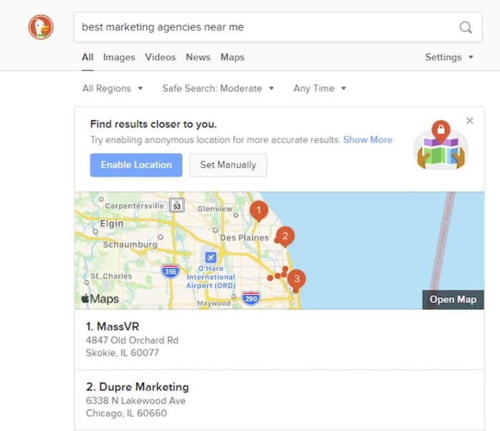 duckduckgo local seo