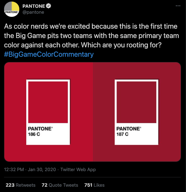 Pantone Launches Super Bowl Social Media Campaign