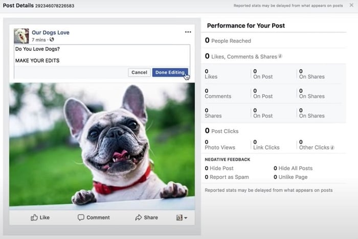 How to edit paid ads on facebook
