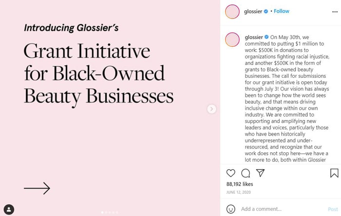 glossier marketing ethics