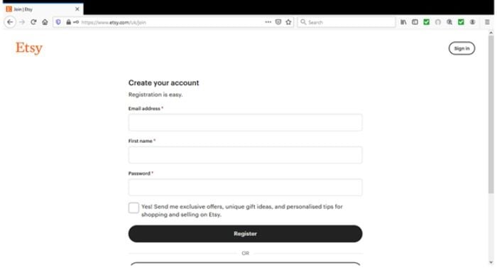 sell on etsy How to Create an Etsy Account