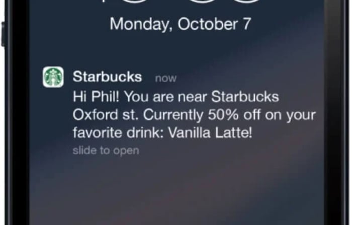 starbucks push notification via geofencing