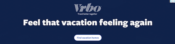 vrbo successful banner advertising example