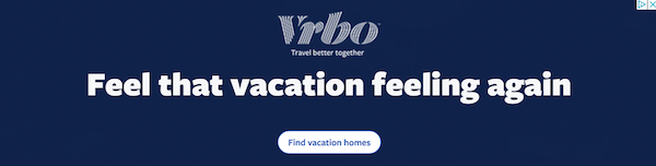 vrbo succesvolle banner reclame voorbeeld