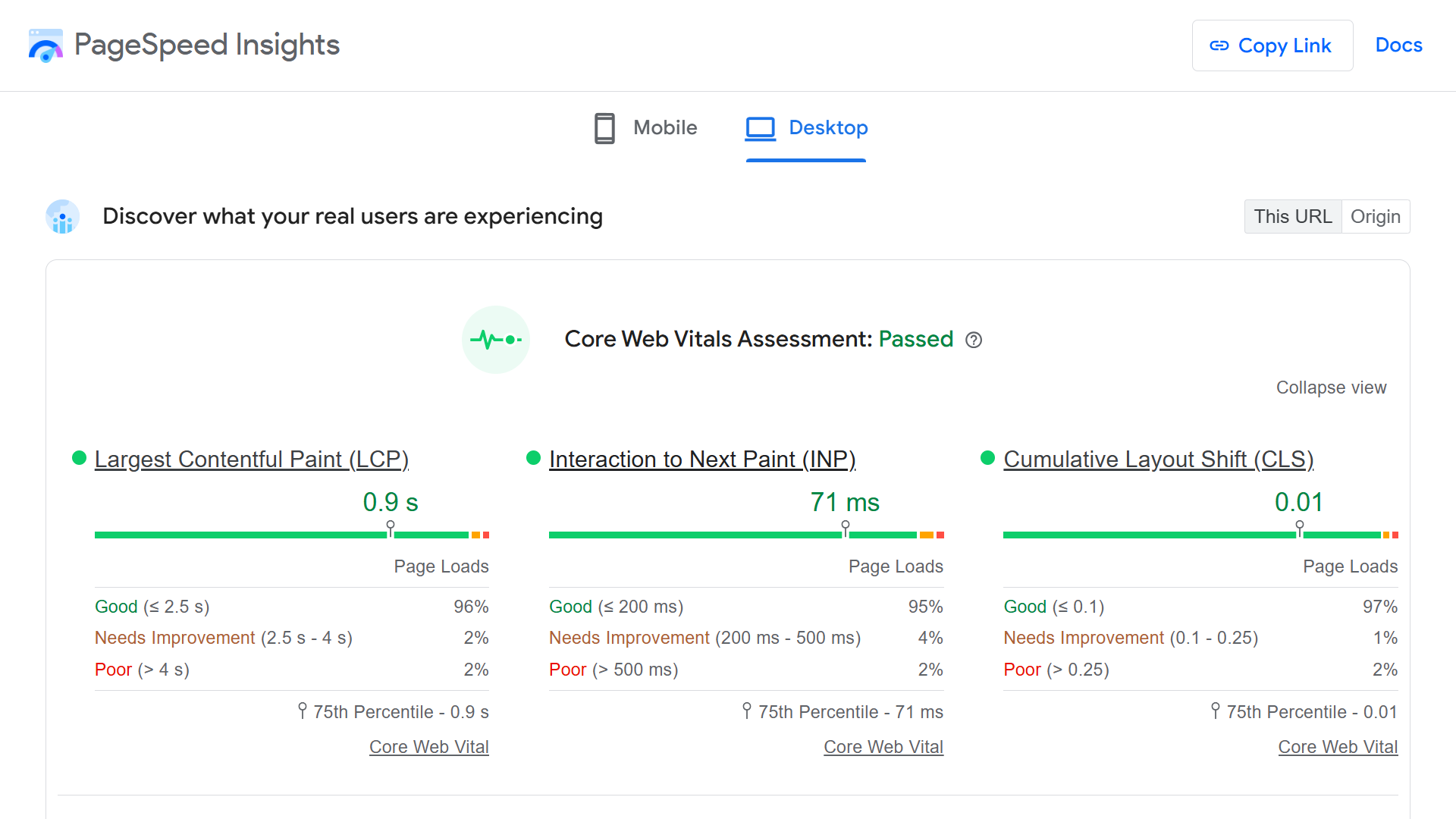 Core Web Vitals Assessment for NeilPatel.com.