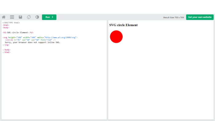 Example of an SVG element.