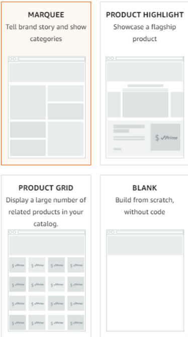 Amazon storefront - templates