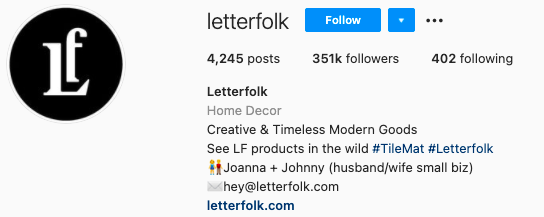  finest Instagram bios- letterfolk instagram page bio