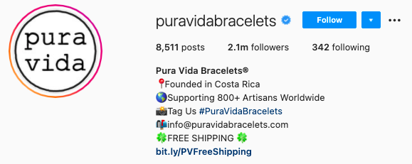  finest instagram bios - pure vida