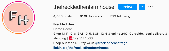  finest instagram bios- the freckled hen farmhouse