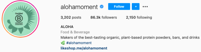  finest Instagram bios - aloha instagram page bio