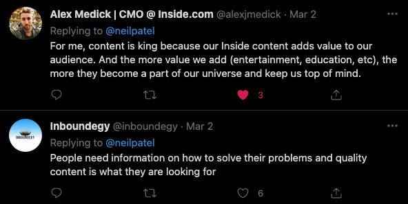 is content king? Twitter commentary