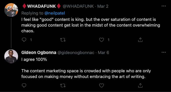 is content king? Twitter commentary