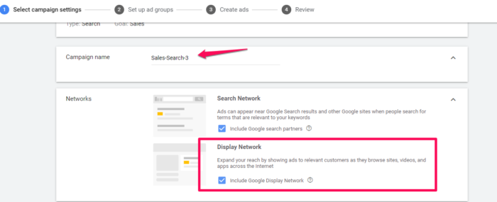 google search ads network name your campaign 