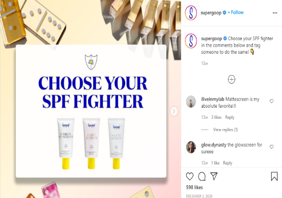instagram marketing strategy from supergoop sunscreen