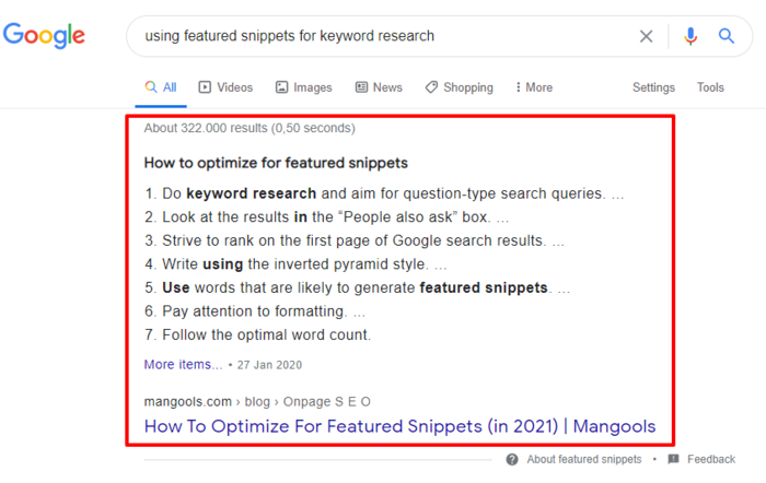 how to search a page for key words