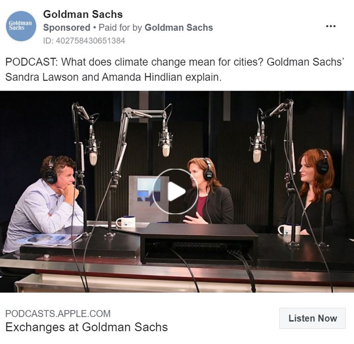  Promote Podcast- Goldman Sachs Example