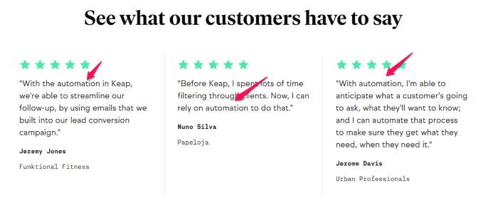 Testimonial Examples Used on Landing Pages - Keap Testimonial Examples Used on Landing Pages - Keap