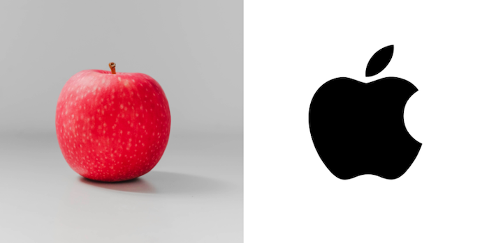  apple fruit vs Apple business logo design entity based SEO
