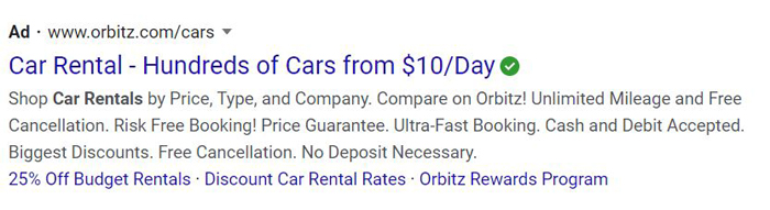 evergreen PPC ads - orbitz