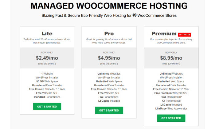 greengeeks woocommerce pricing for np