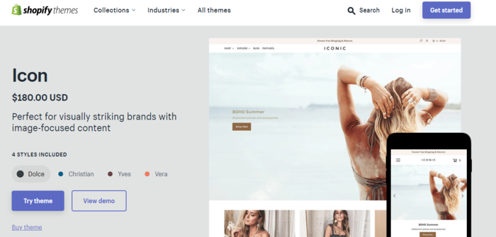 Icon is a great example of a paid Shopify theme you must consider.