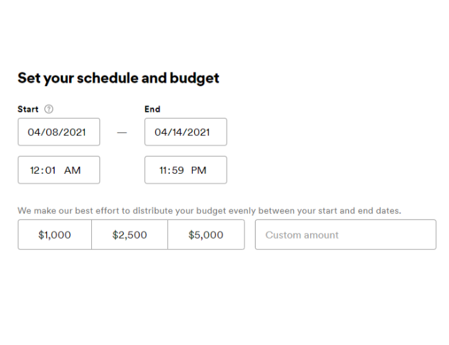 setting your spotify ads schedule and budget