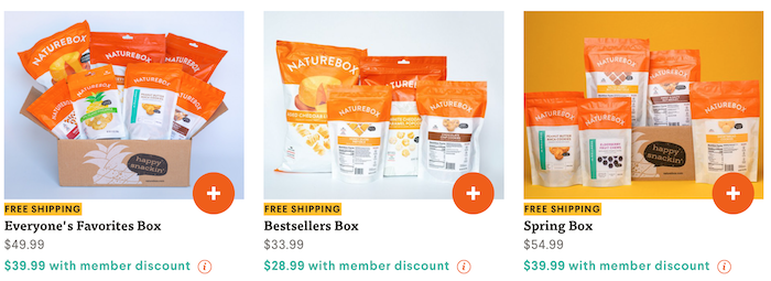 How to Create a Subscription Box - Example of Naturebox discounts for members
