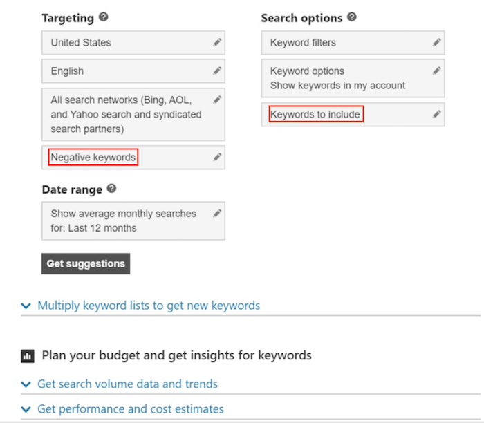 How to Set Up Your Bing Ads Campaign - Use Keyword Planner